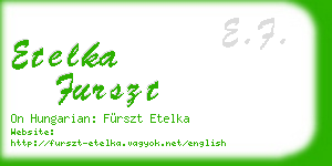 etelka furszt business card